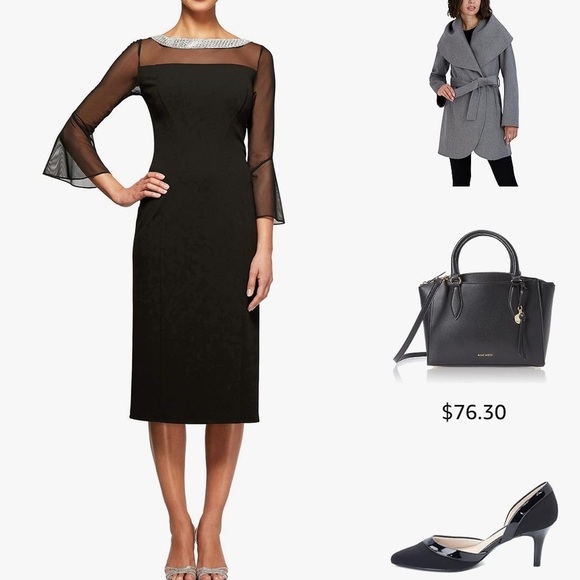 Tahari womens Double Face Wool Blend Wrap Coat With Oversized Collar - Picture 2 of 16